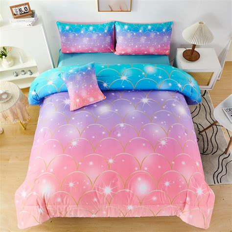 Buy Perfemet Mermaid Tail Twin Bedding Sets For Girls Pink Purple Tie