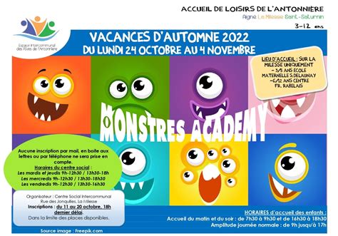 Programme vacances automne 2022 ALSH Centre Social de l Antonnière