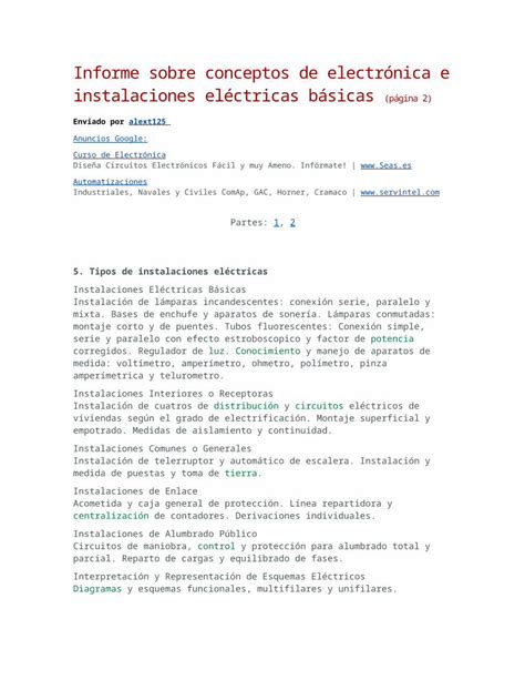 Docx Informe Sobre Conceptos De Electr Nica E Instalaciones