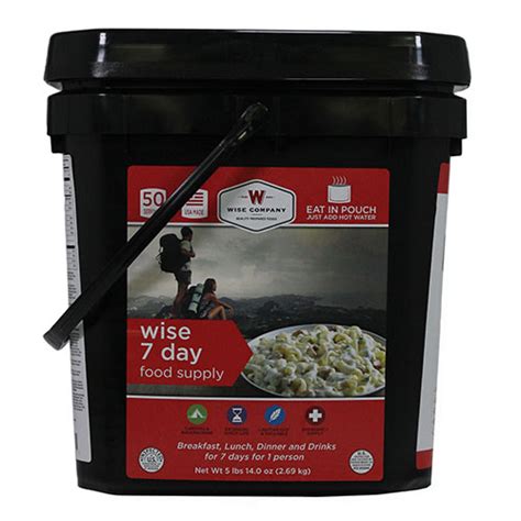 Wise Company 7 Day Emergency Food Supply Storage Bucket – 50 Servings – Red Badger Survival