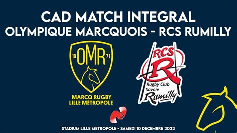 Olympique Marcquois RCS Rumilly Rugby N2 Commentaires AD Match