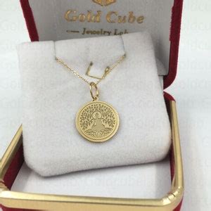 Real K Solid Gold Tree Of Life Buddha Necklace Spiritual Buddhism