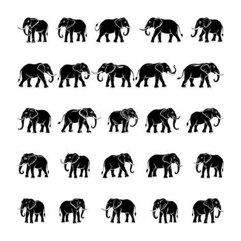 Premium Vector Elephantsilhouttes007