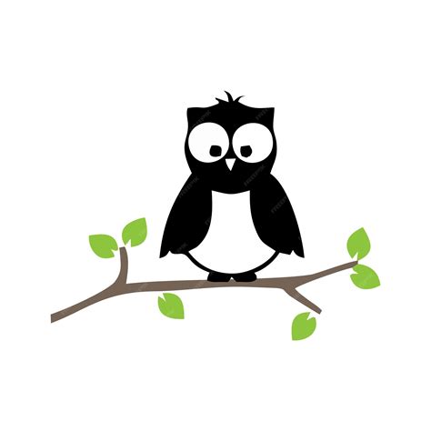 Premium Vector | Night owl in the tree
