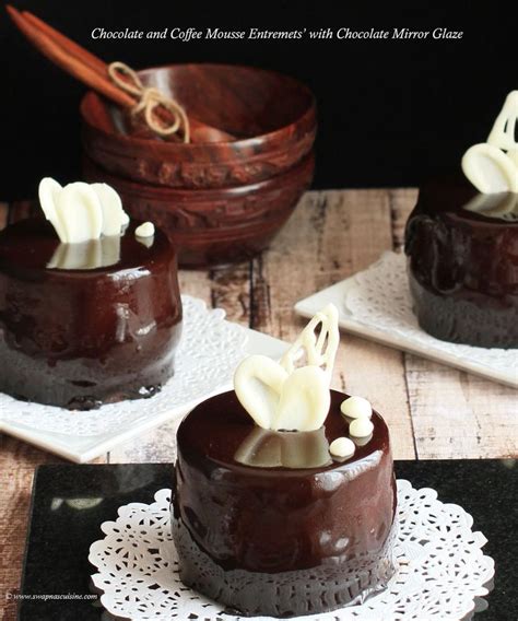 Chocolate And Coffee Mousse Entremets With Chocolate Mirror Glaze