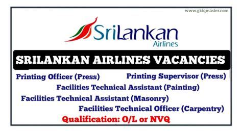 Srilankan Airlines Vacancies 2024