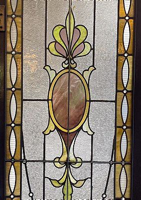 Historic Houseparts Inc Antique Stained Glass Large Antique Queen