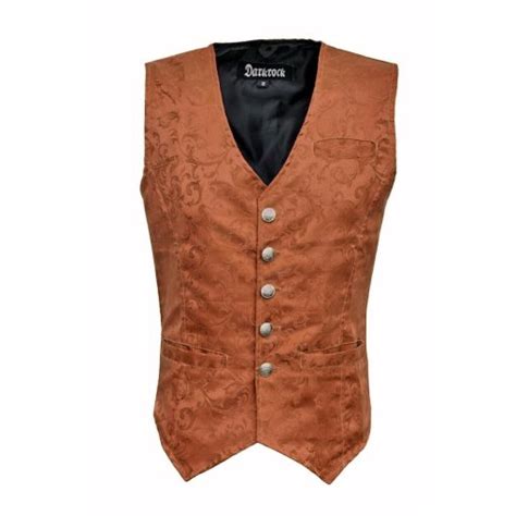 Brocade Men S Vest Waistcoat Gothic Steampunk Brown Brocade Vest