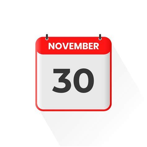 30th November Calendar Icon November 30 Calendar Date Month Icon