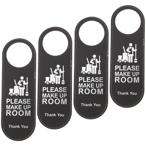 4pcs Do Not Disturb Door Sign Make Up Room Door Signs Hotel Door Hanger ...