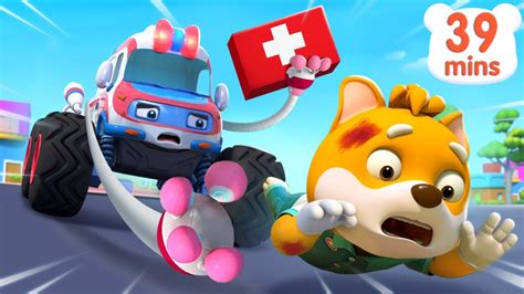 Super Ambulance Is Here To Help Monster Truck Car Cartoon Kids