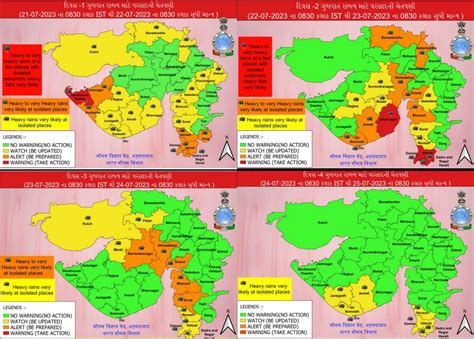 Imd Issues Red Orange And Yellow Alerts For Gujarat Districts Amid