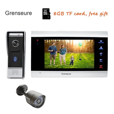 Free Shipping 720p Ahd 7 Color Video Intercom Door Phone Recording