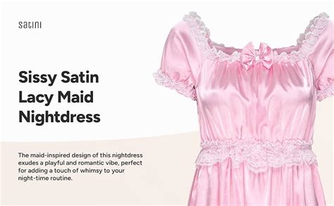Satini Lingerie Satin Sissy Babydoll Ruffles Frilly Lace Slip Nightwear