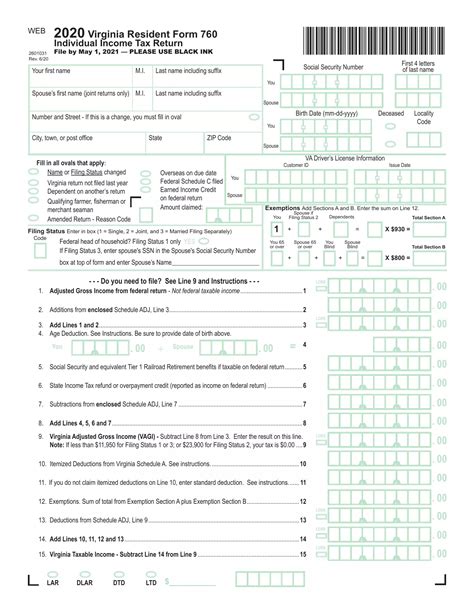 Blank Virginia State Tax Return Form 760 Fill Out And Print Pdfs