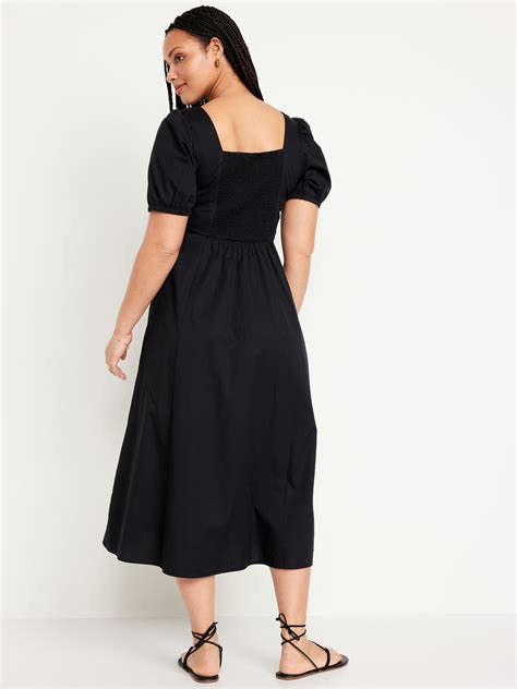 Puff Sleeve Midi Swing Dress Old Navy