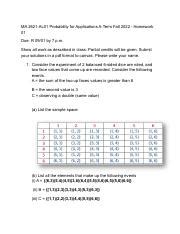 Comprehensive Guide On Probability Applications Homework Course Hero