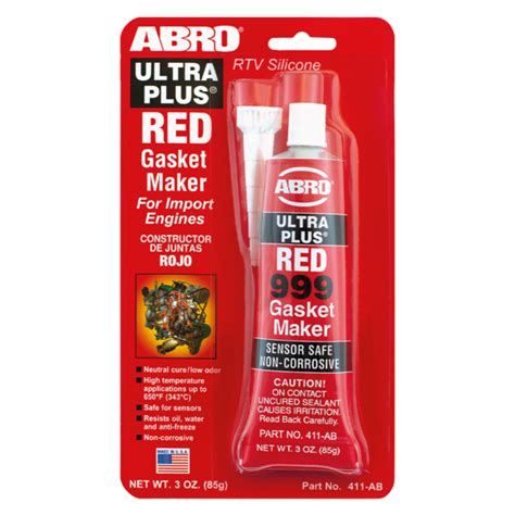 Ultra Plus Rtv Silicone Gasket Maker Red Abro