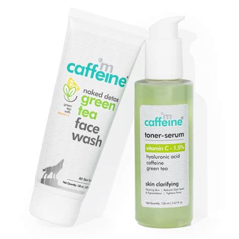 Buy Mcaffeine Vitamin C And Hyaluronic Acid Quick Glow Green Tea Kit