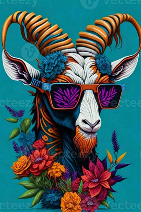 A detailed illustration of a Goat for a t-shirt design, wallpaper and ...