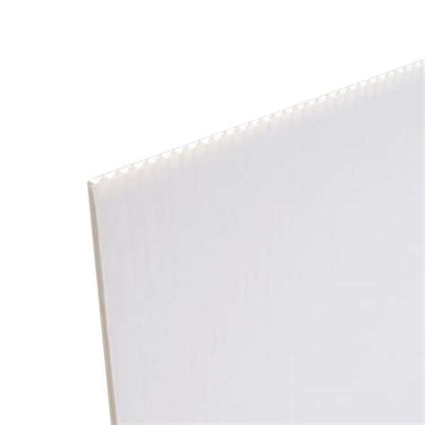 Coroplast 48 In X 96 In X 0 157 In 4mm White Corrugated Twinwall Plastic Sheet Cp4896s