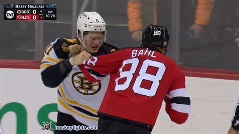 Trent Frederic vs. Kevin Bahl, December 28, 2022 - Boston Bruins vs ...