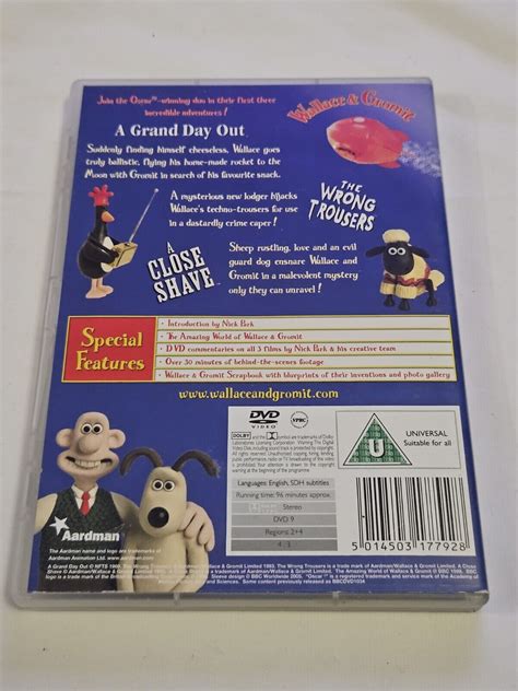 WALLACE AND GROMIT 3 CRACKING ADVENTURES Dvd Set A Grand Day Out Wrong