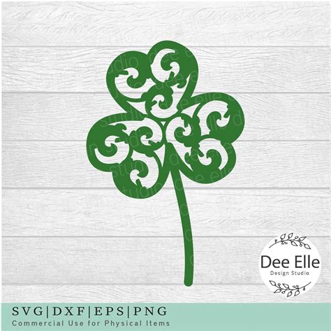 Shamrock Svg St Patricks Day Svg Filigree Shamrock Svg Swirly