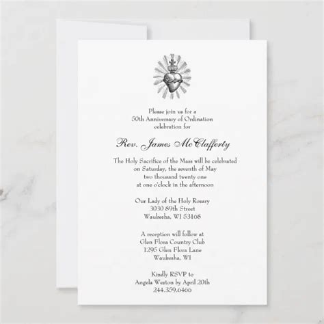 Catholic Priest Ordination Anniversary Invitation Zazzle