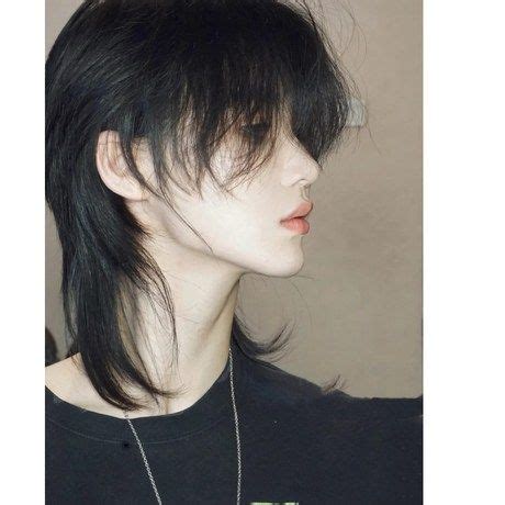 Korean mullet short wolfcut men black hair haircut | Short hair tomboy ...