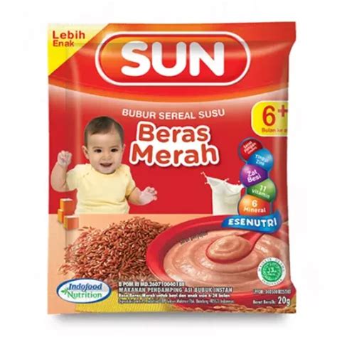 Jual Sun Bubur Sereal Susu Beras Merah Sachet Hbhoz