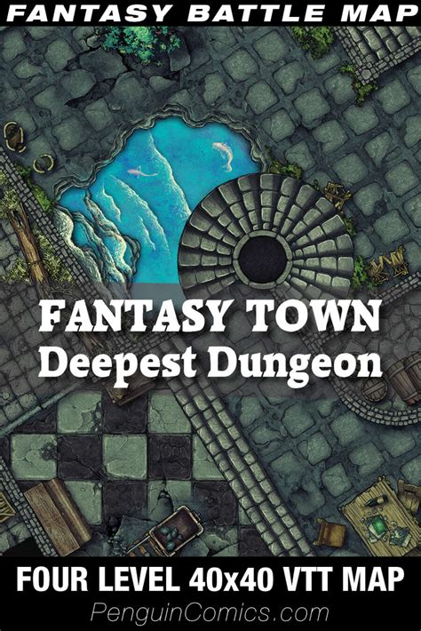 Vtt Battle Maps Fantasy Town Deepest Dungeon Level X