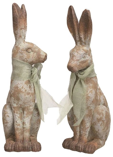 Easter Shabby Chic Bunny Figurines Easter Wikii