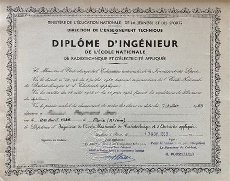 Diplôme ingénieur ENREA par ministère Education nationale ENSEA