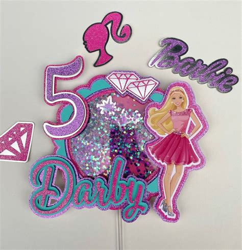 Barbie Shaker Cake Topper 3d Cake Topper Barbie Custom Etsy Canada