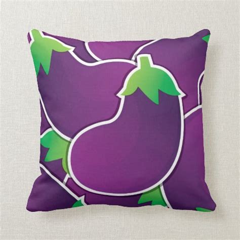 Funky Eggplant Throw Pillow Zazzle