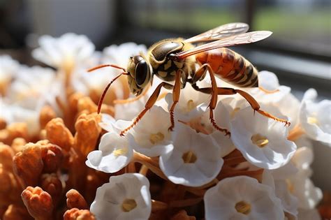 Premium AI Image | Paper Wasp Nest Under Porch