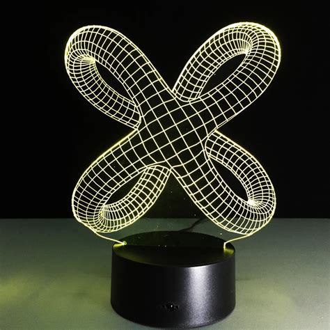 Art Knot 3D Illusion Lamp LED Night Light 2D Abstract Graphics Acrylic