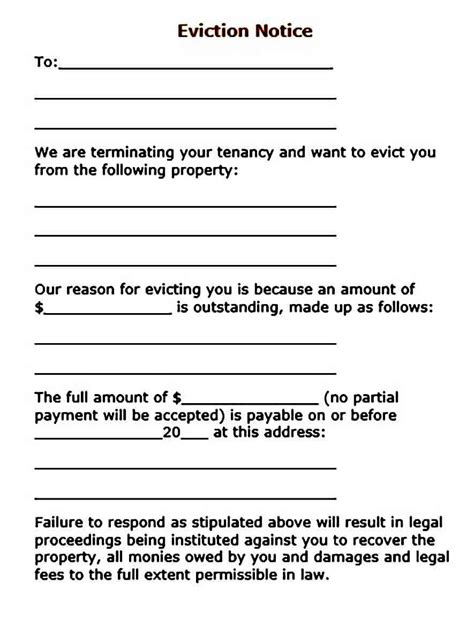 Printable Eviction Notice Template Mous Syusa