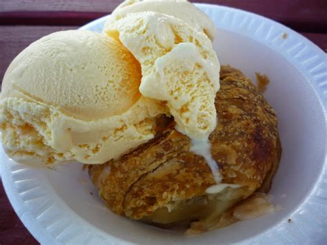 Apple Dumpling with Vanilla Ice Cream at Brookfield Orchards, North Brookfield Mass.