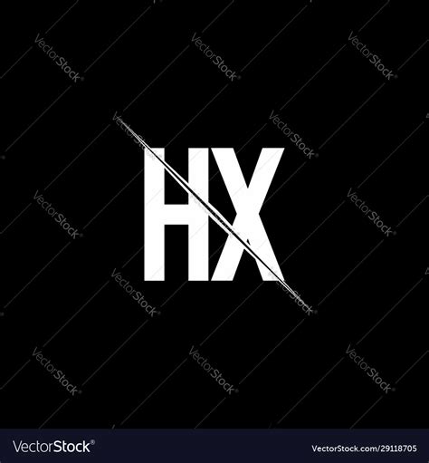 Hx Logo Monogram With Slash Style Design Template Vector Image