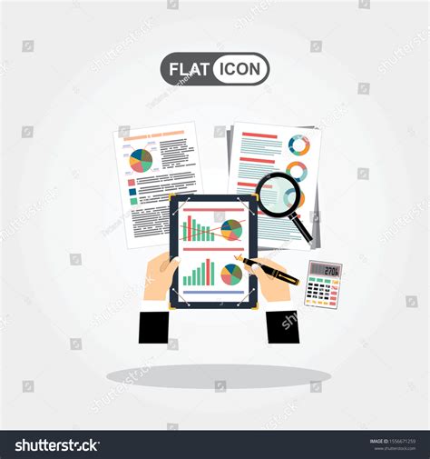 Analyzes Data Analysis Concept Flat Design Stock Vector Royalty Free