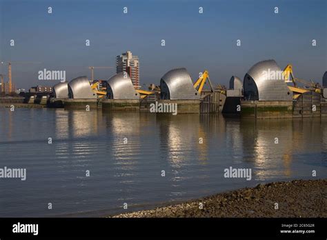 Thames Barrier Flood Defence Barrage Protecting London Across The River