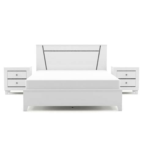 FOA Murvy 3 Piece White Solid Wood Bedroom Set Cal King 2