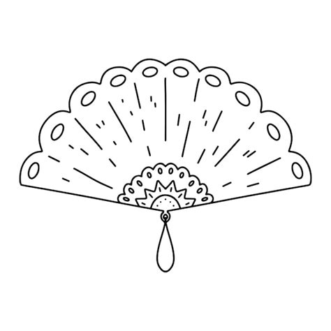 Premium Vector Fan Decorated With Ornament Hand Drawn Doodle