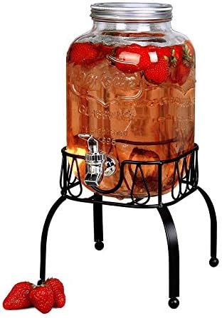 Finedine Drink Dispenser Gallon Beverage Dispenser Fridge Glass Water