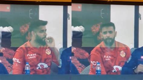 Imad Wasim Spotted Smoking In Dressing Room During PSL 2024 Final Match