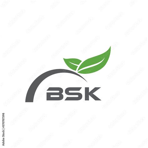 Bsk Letter Nature Logo Design On White Background Bsk Creative