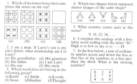 Intelligence Test Questions And Answers Intelligence Test Pr