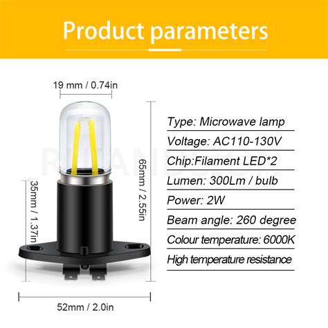 1pc Ruiandsion Oven Light E14 LED Bulb 110 130V 220 250V Z187 T170